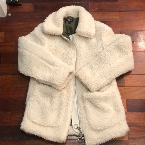 Topshop Jackets & Blazers - Topshop off white Sherpa jacket